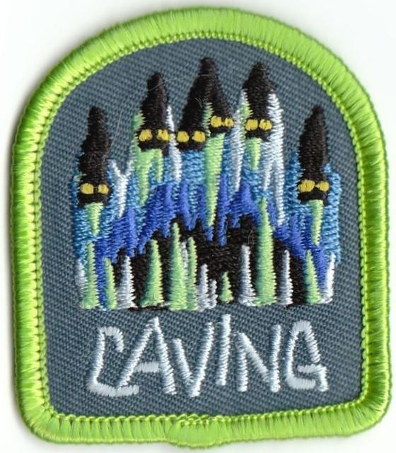 girl cub boy CAVING cave tour Fun Patches Crests Badges Guide Scout Iron On trip