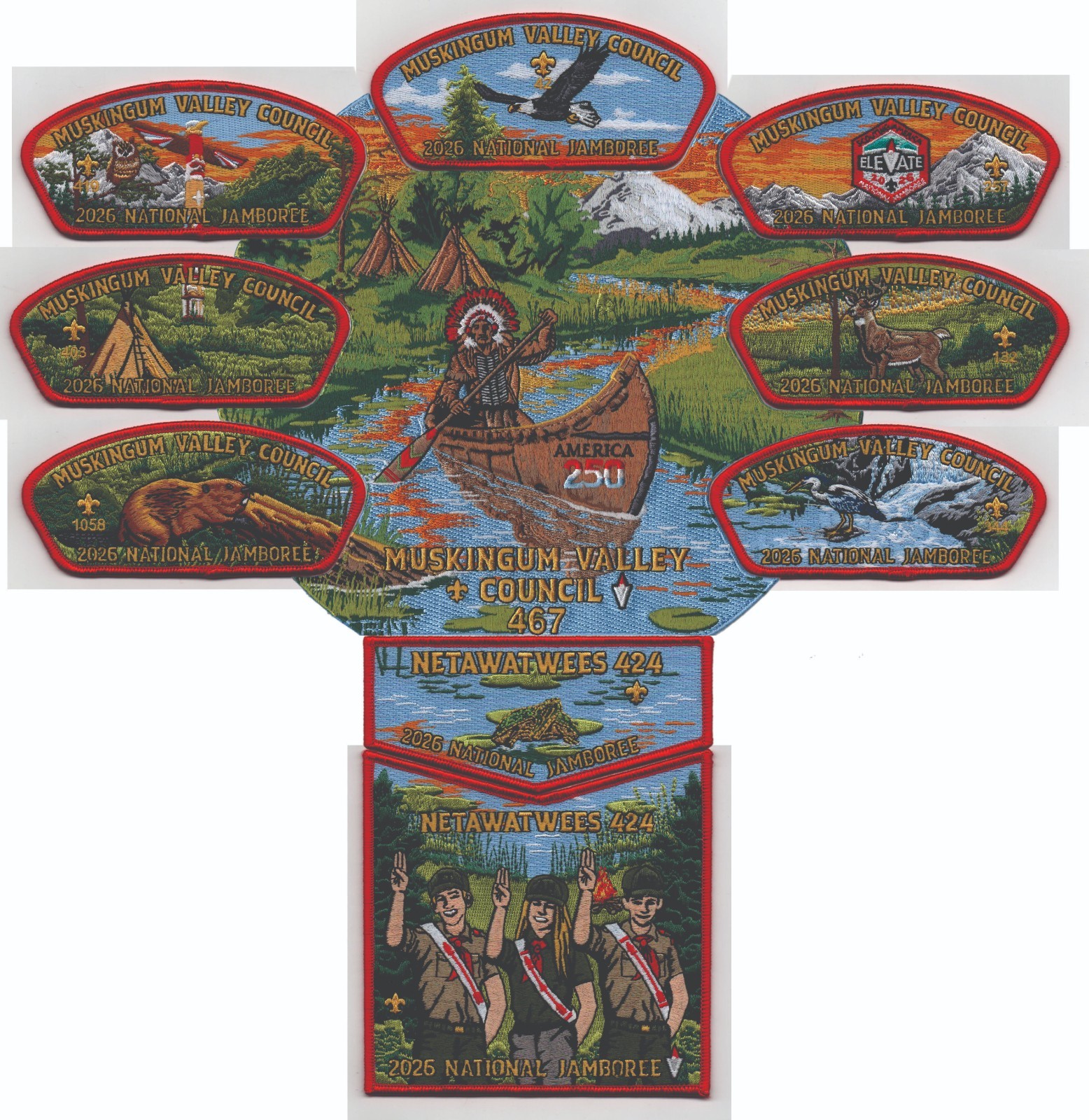 2026 National Jamboree Muskingum Valley Council Trader Patch Set