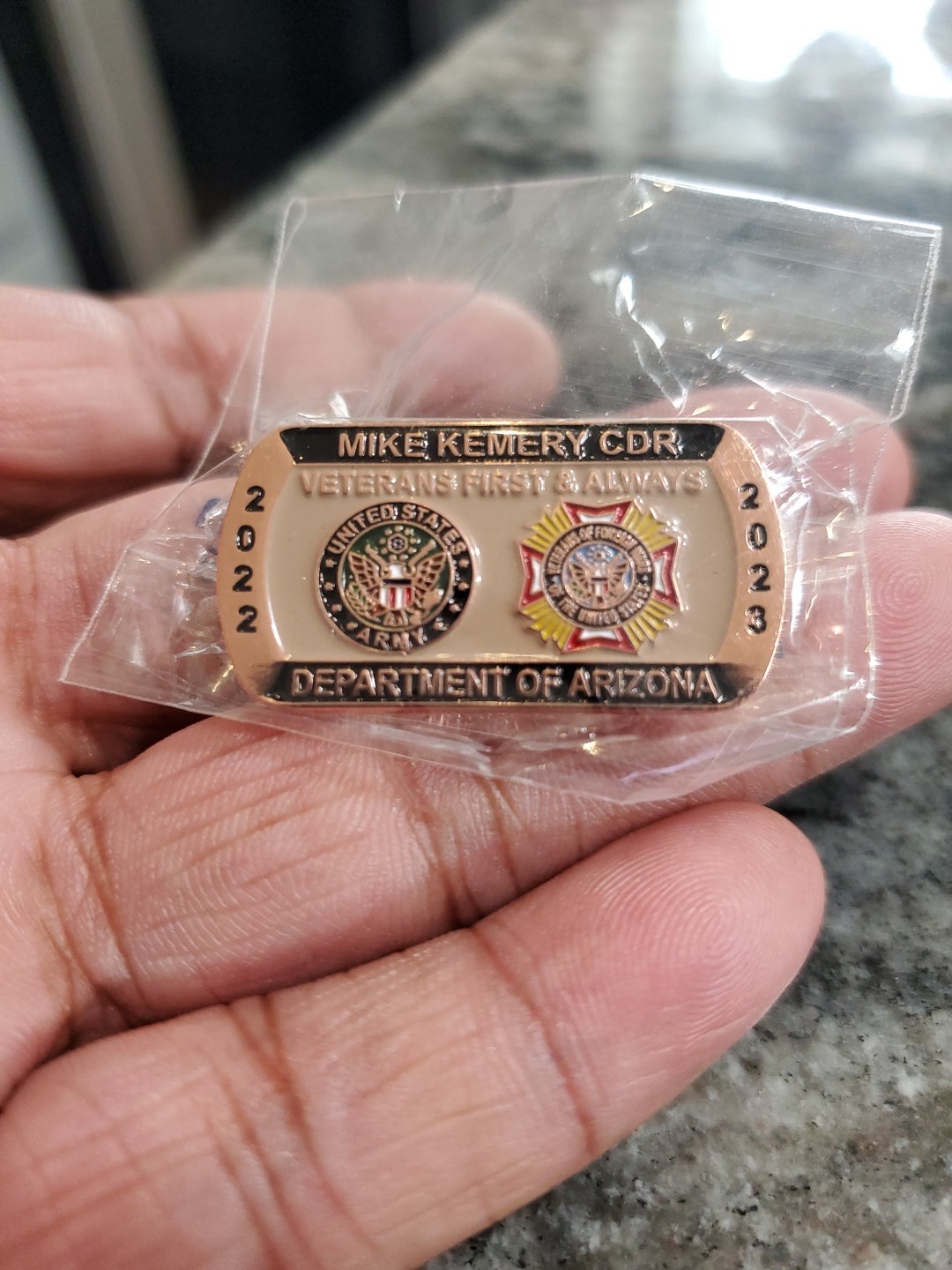 VFW Arizona Veterans of Foreign Wars Commander Pin