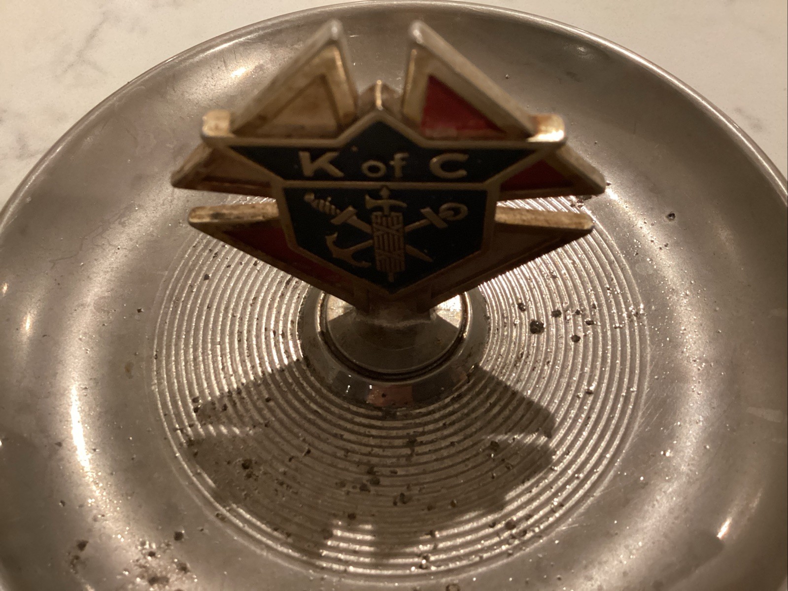 Vintage Knights of Columbus Ashtray K of C Cigarette Cigar Jewelry Holder Dish
