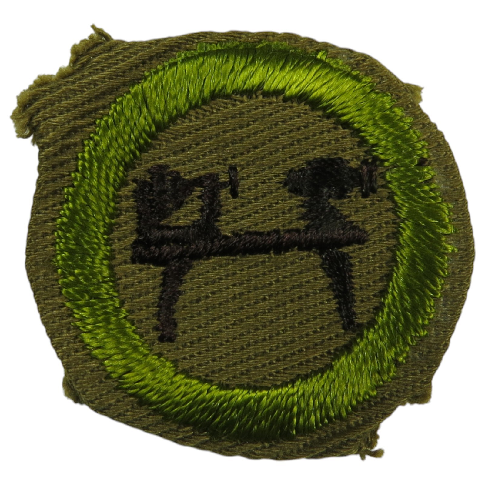 WOOD TURNING Type C Tan Narrow Crimped 1936-1946 Merit Badge (UT689)