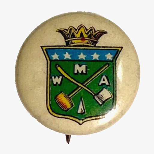 c1896 Modern Woodmen of America Fraternal Pin MWA Celluloid Whitehead Hoag