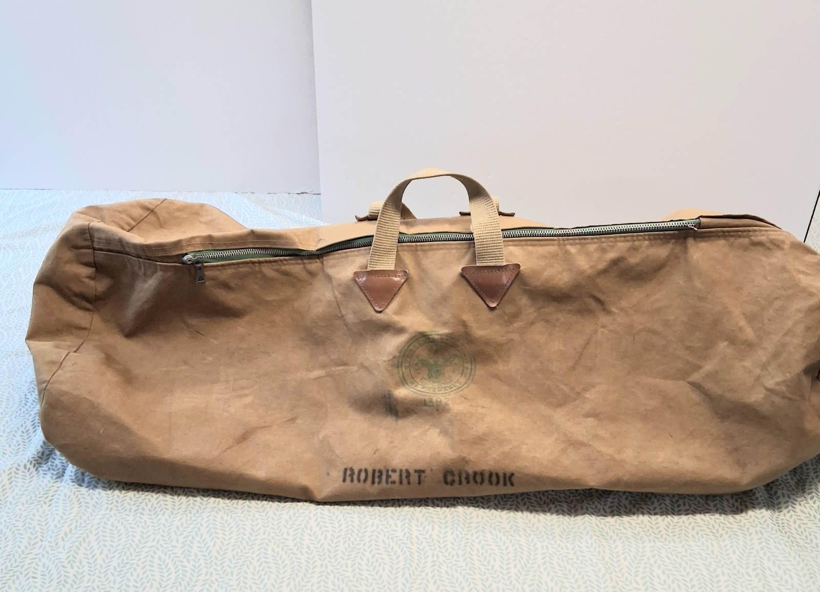 VTG Boy Scouts of America XL Tan Canvas Duffel Bag 1392 USA Boy Scout Camping