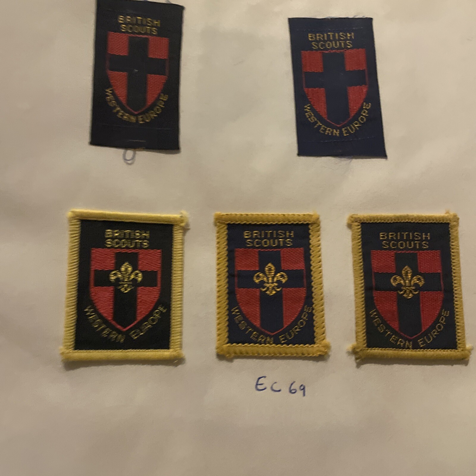 UNITED KINGDOM / UK – BRITISH SCOUTS WESTERN EUROPE COUNTY Badge EC 69 Lot Of 5