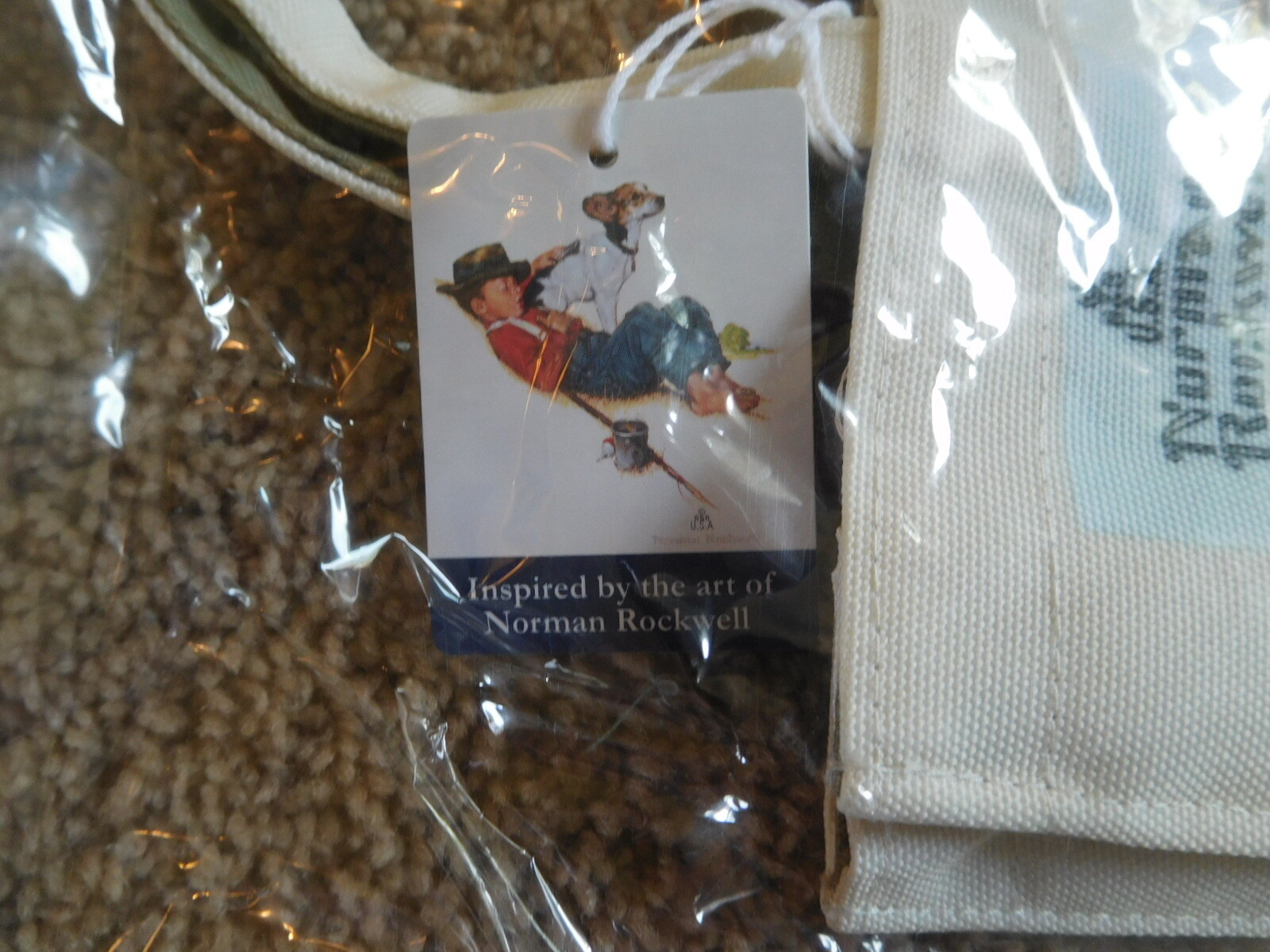 SCOUT BSA NORMAN ROCKWELL CANVAS TOTE BAG “CAN’T WAIT” PRINT CUB RARE PAINTING !