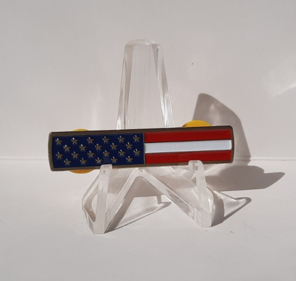 American Flag Pin Ribbon for Police Fire Security Scouts Red White & Blue