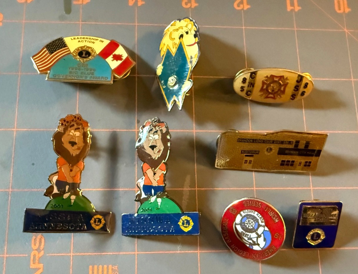 VTG Fraternal Organization Patches & Pins Lot – Lions Club, A. Legion; VFW