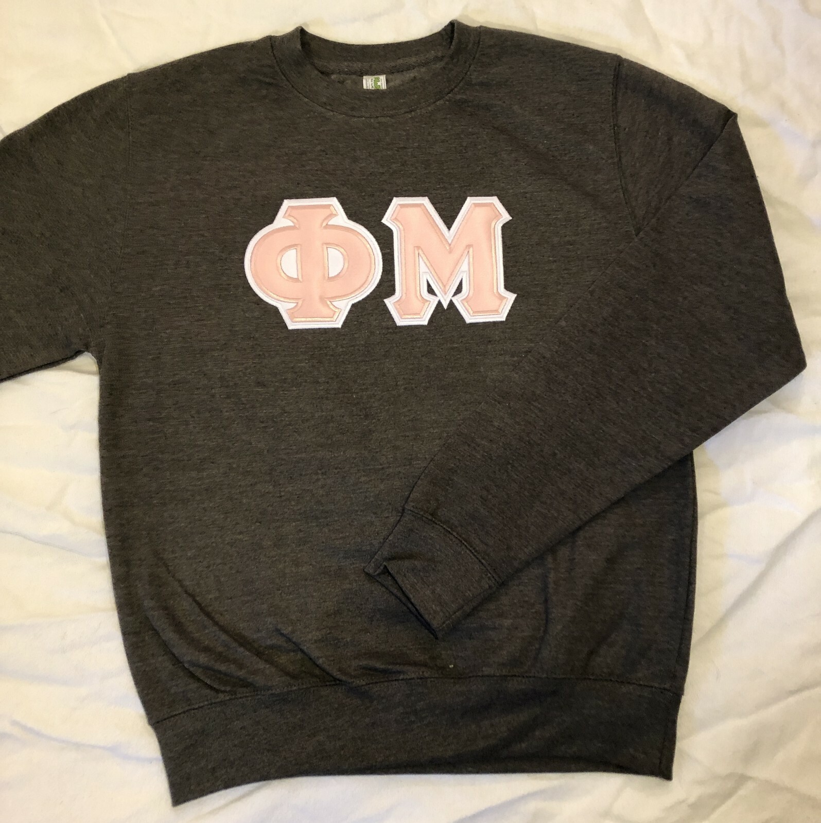 Phi Mu size Small crew sweatshirt midweight fleece cotton blend