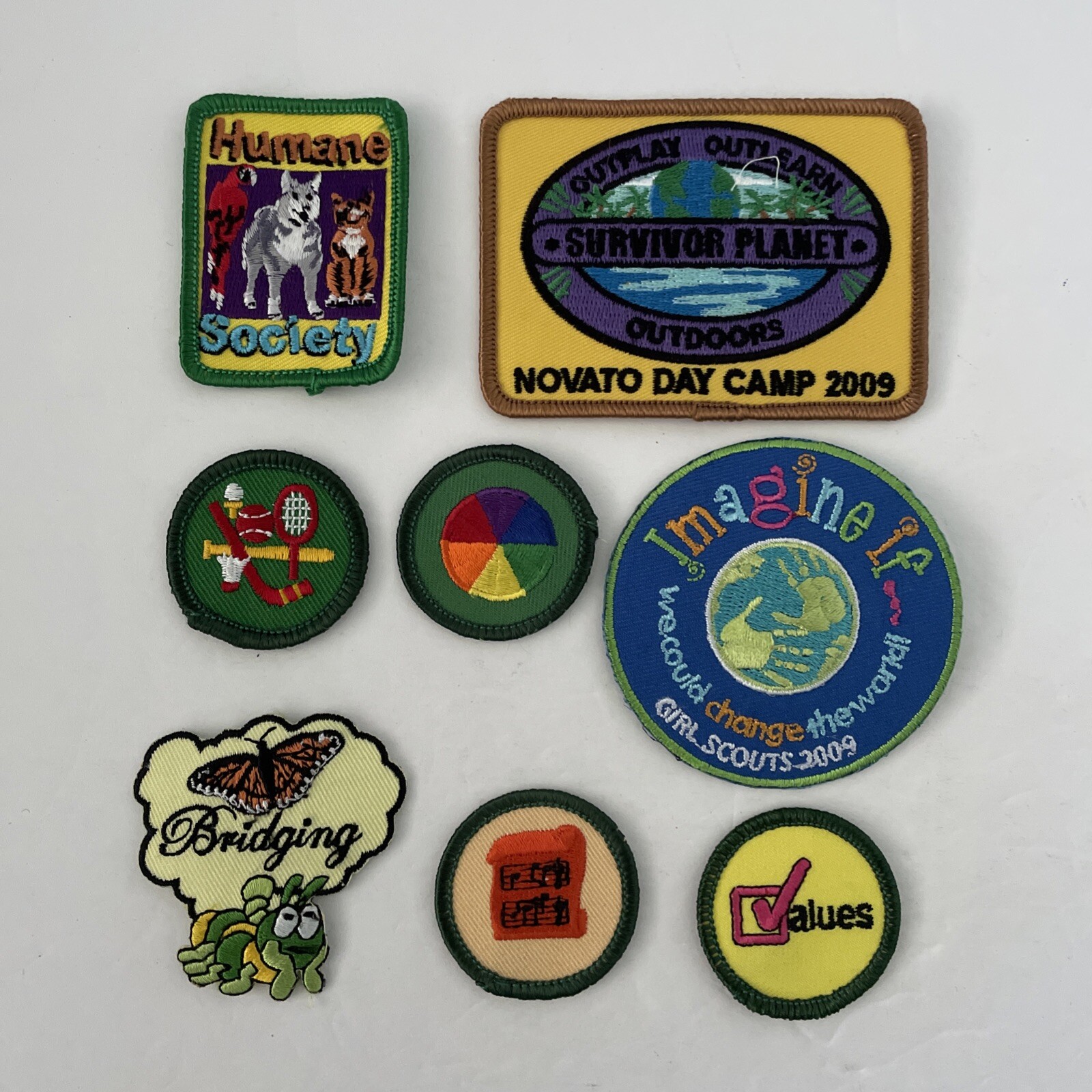 Lot of 8 Girl Scout Jr Badges