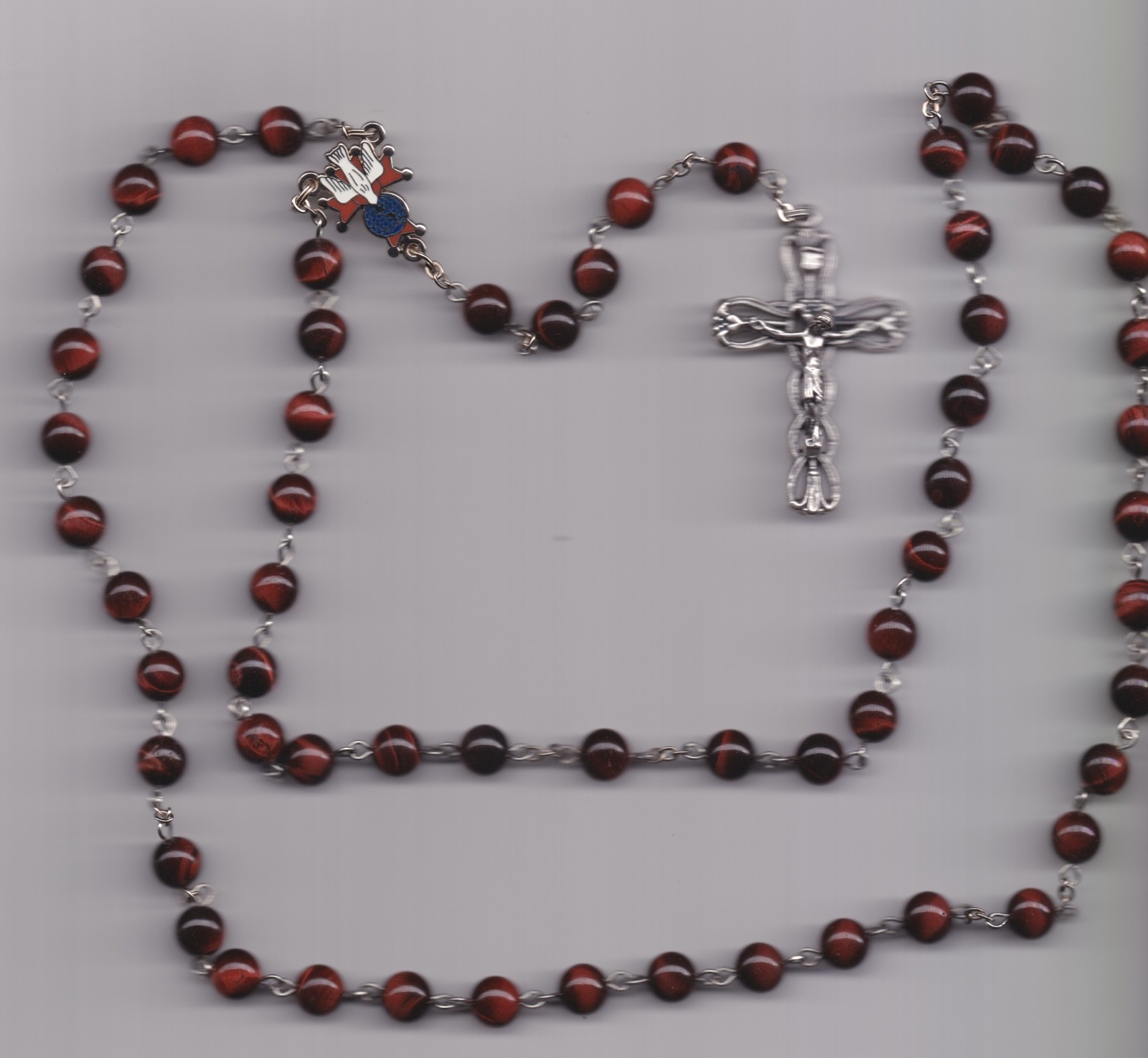 Knights of Columbus – Red Tiger Eye 8mm beads “MTKENT55” for more rosaries.