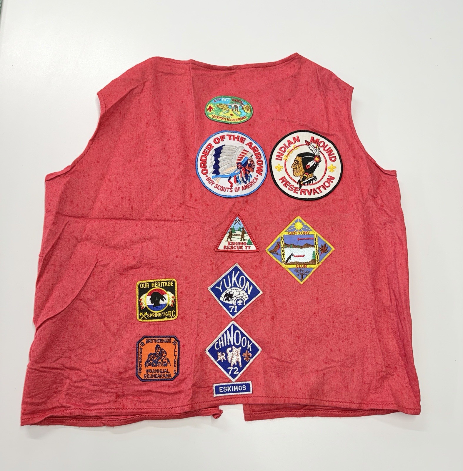 Vintage Boy Scouts BSA Scoutmaster Felt Vest Patches 1970s Illinois Minnesota