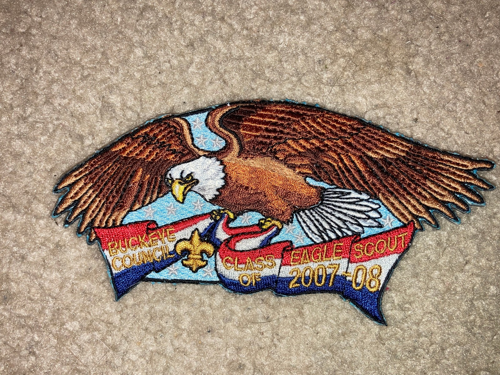 Boy Scout SA42 Eagle Scout 2007 2008 Class Buckeye Council Strip Ohio CSP Patch