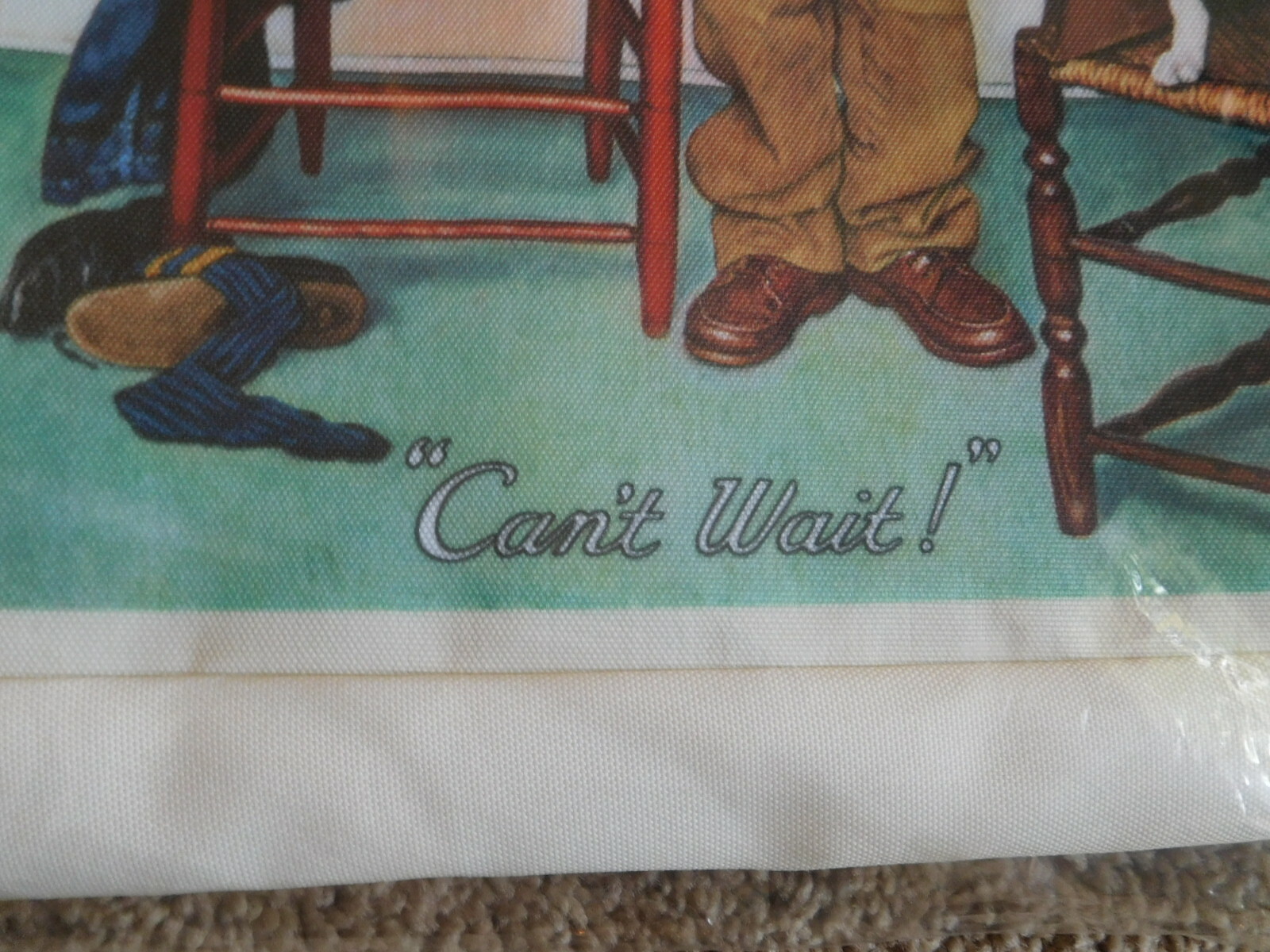 SCOUT BSA NORMAN ROCKWELL CANVAS TOTE BAG “CAN’T WAIT” PRINT CUB RARE PAINTING !