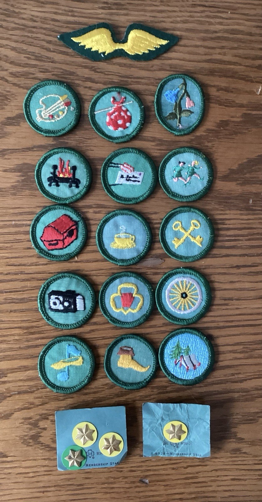 NEW Lot Of 15 Vintage Girl Scout Badges~ Fly Up Wings~Membership Pins