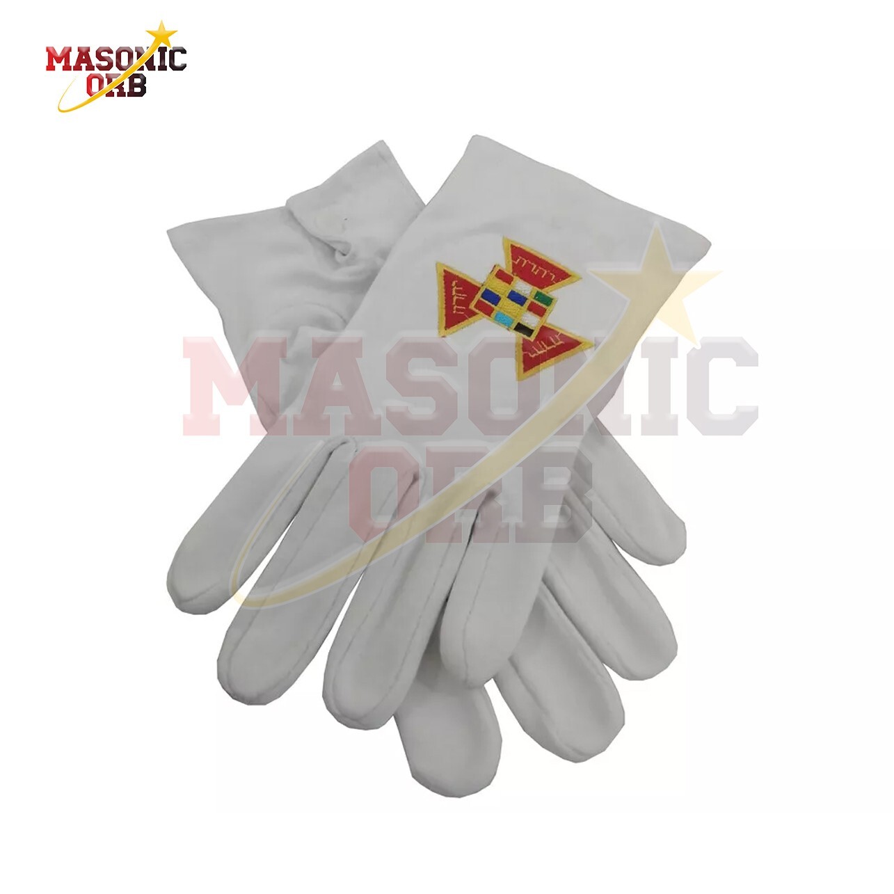 Masonic Royal Arch Past High Priest PHP Machine Embroidered Cotton Gloves