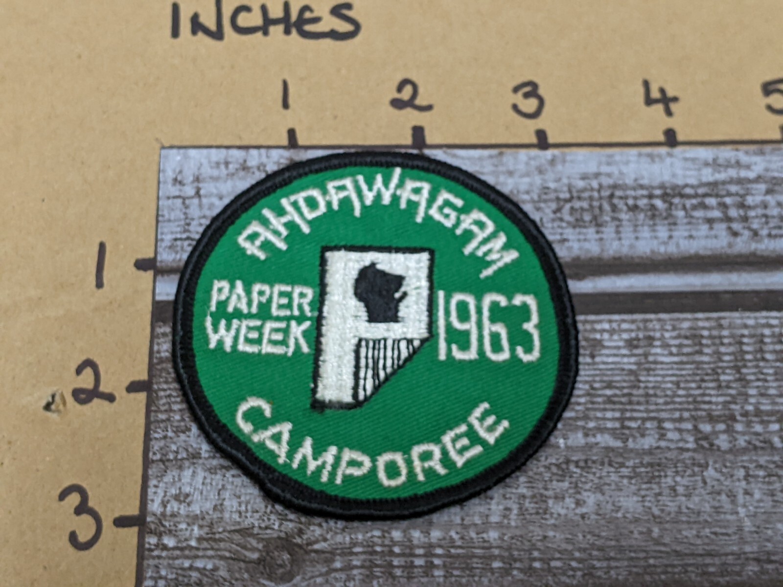 Ahdawagam Camporee Paper Week 1963 Boy Scouts Of America Patch Wisconsin