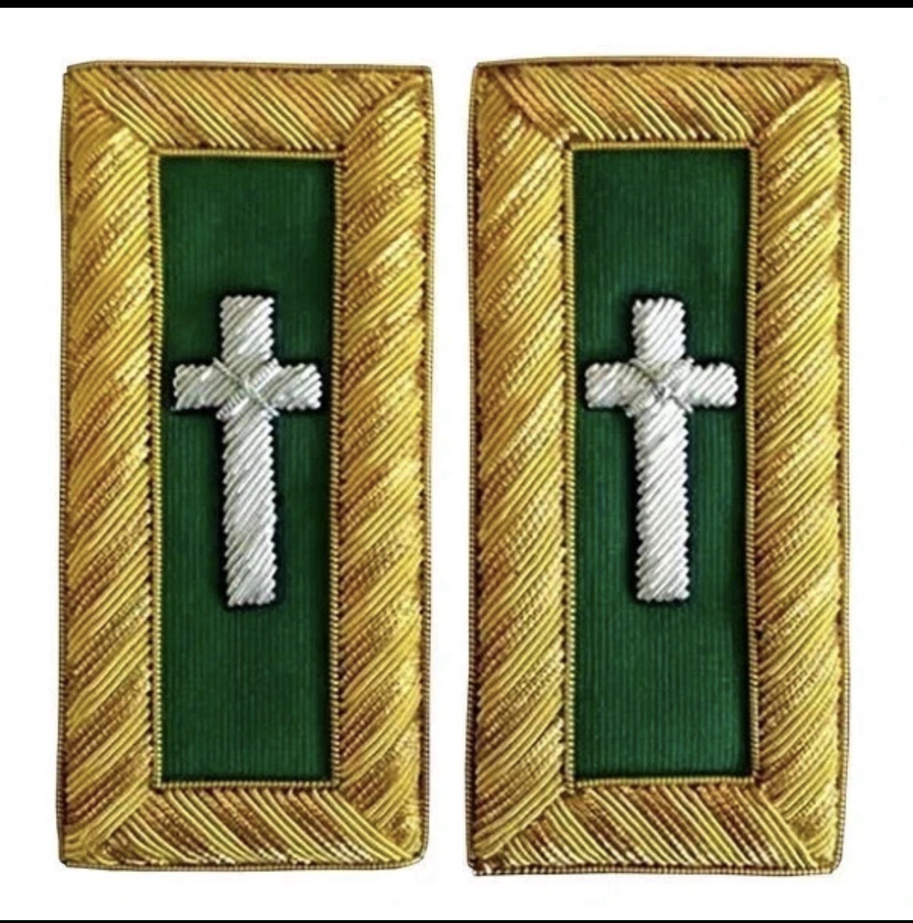 Eminent Commander Knights Templar Shoulder Boards 2 – Bullion 2″ x 4.5″ NEW