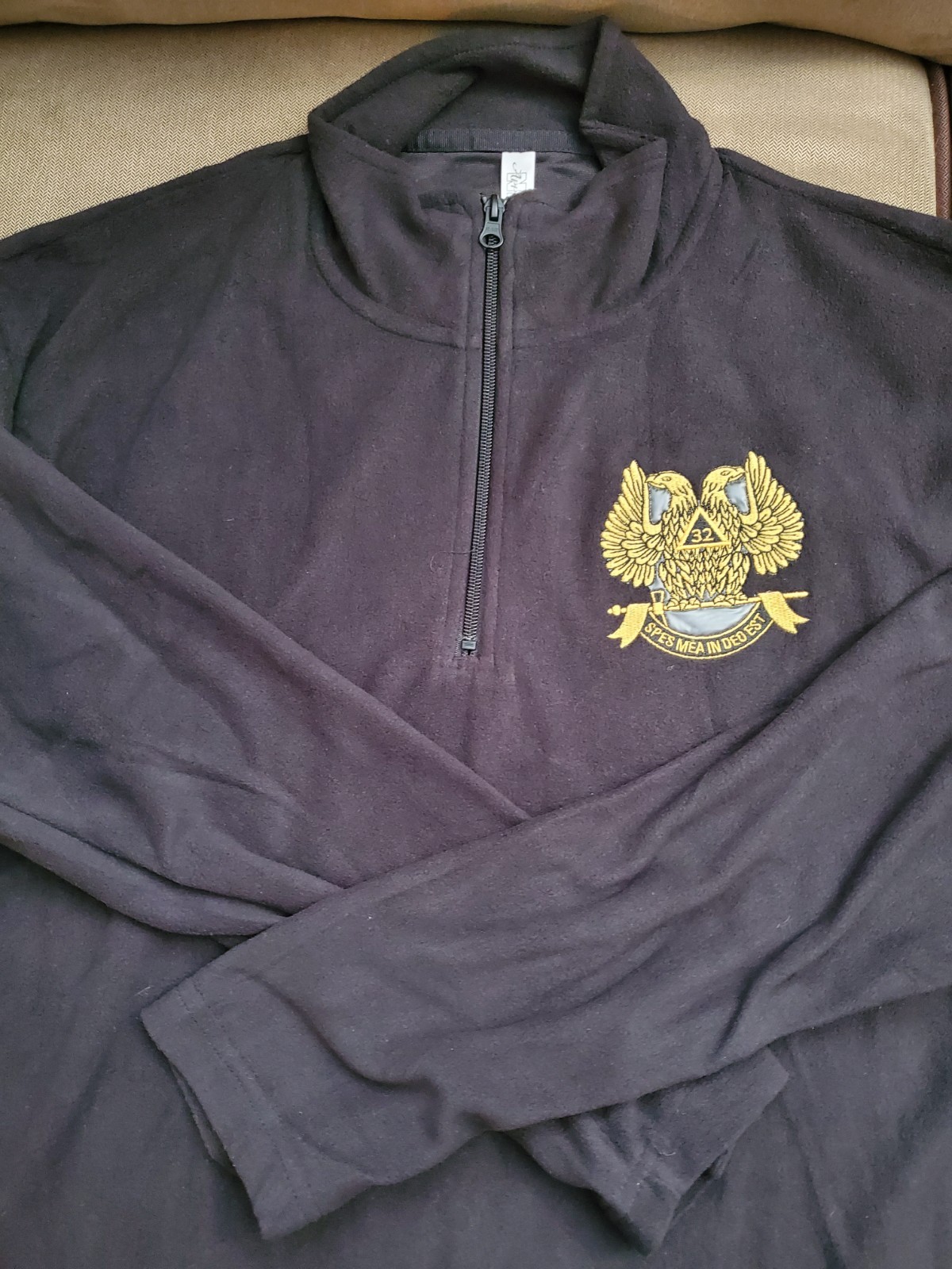 MASONIC- 32ND DEGREE EMBROIDERED LIGHT WEIGHT 1/4 ZIP FLEECE JACKET