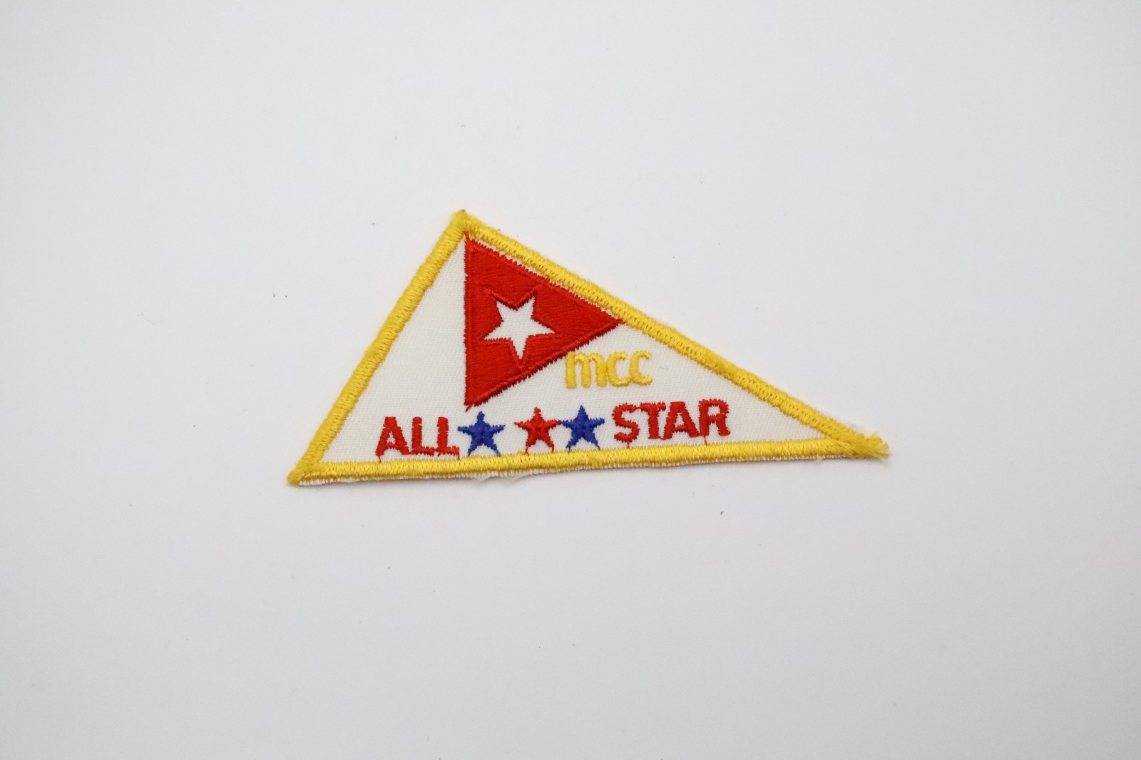 Vintage BSA All Star Patch MCC Scout Award Triangle Red White Blue Badge
