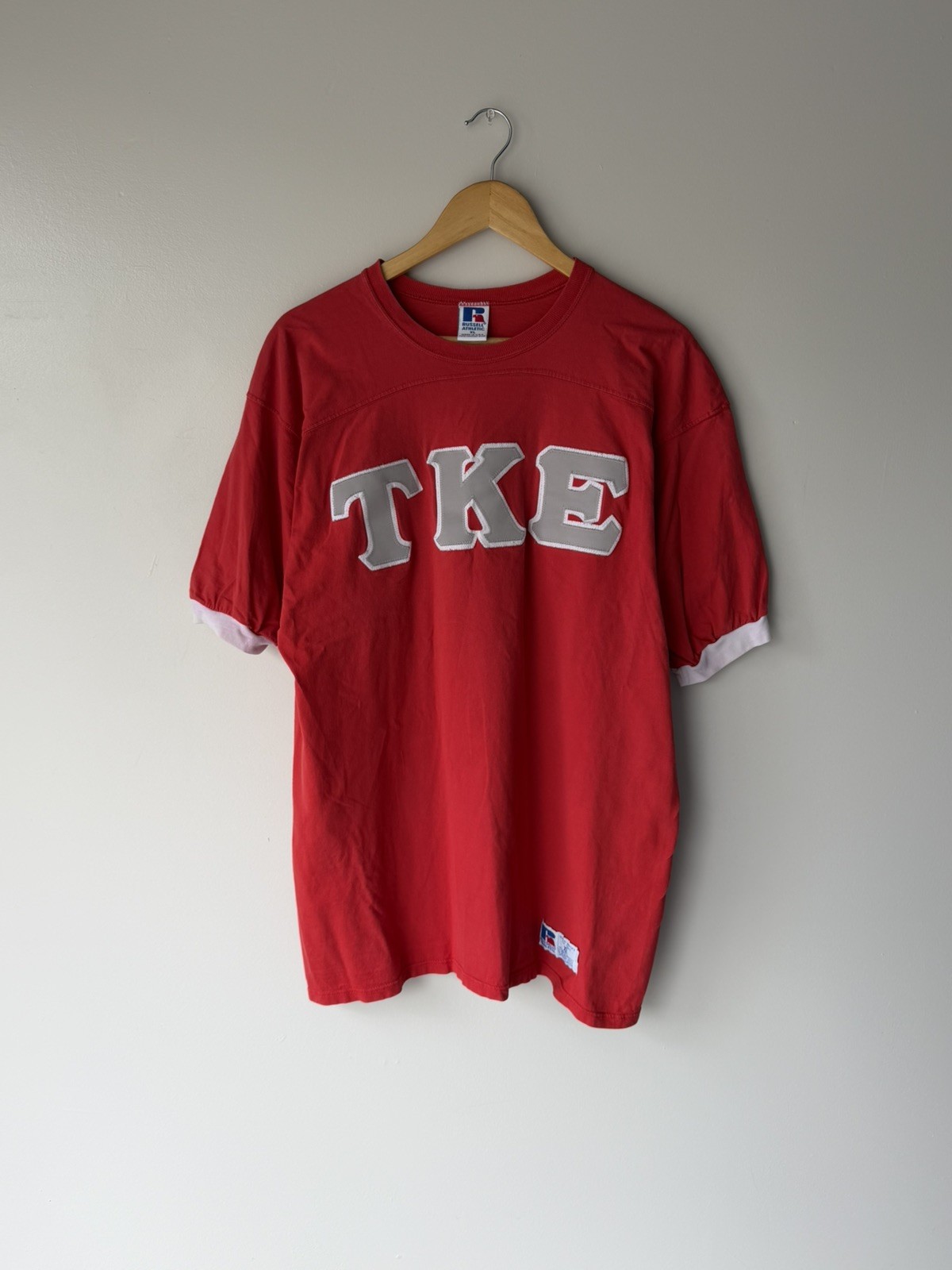 Vtg 80s Tau Kappa Epsilon TKE Frat Football Jersey Made USA Russell Athletic XL