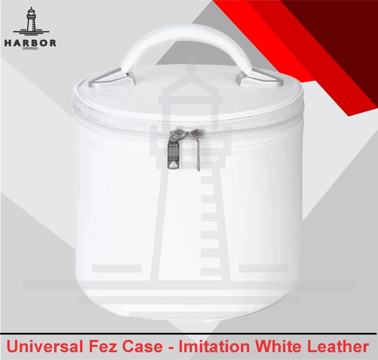 New Universal Fez Case – Imitation WhiteLeather Masonic Freemason Regalia