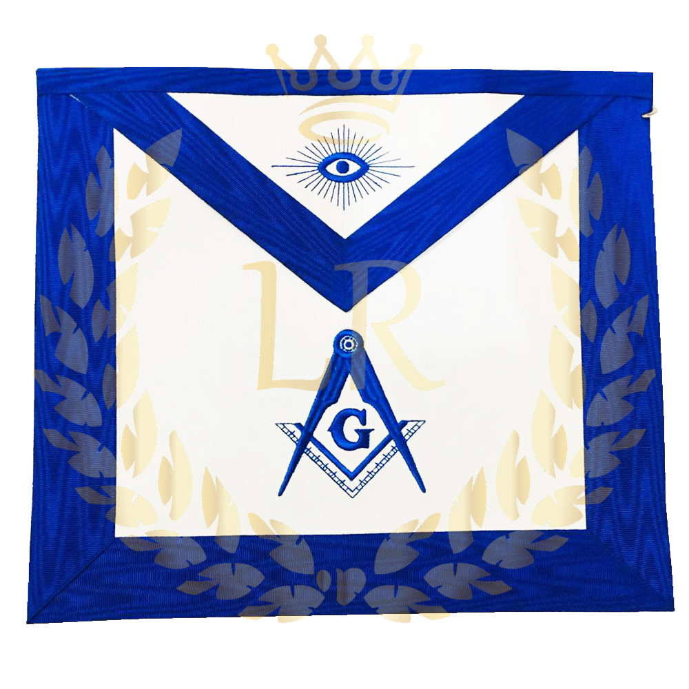 Masonic Regalia Master Mason Regular Apron, Faux Leather Machine Embroidered