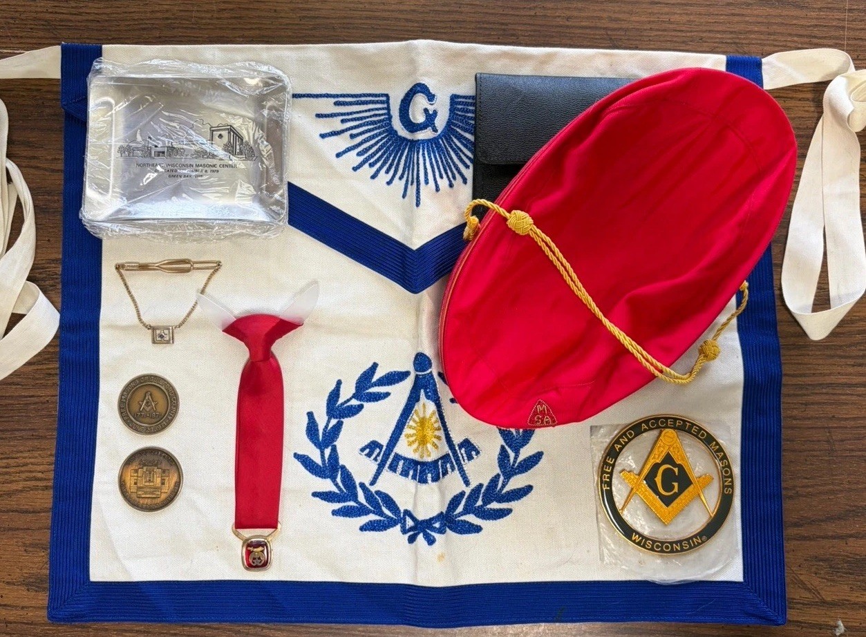 Collection of Vintage Masonic Ceremonial Items Rare Well-Preserved Wisconsin