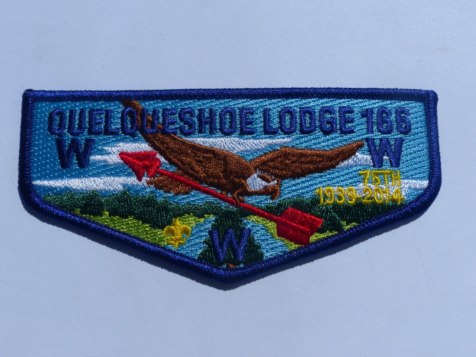 1939-2014 Quelqueshoe Lodge 166 Order of the Arrow Boy Scouts Flap Patch Purple