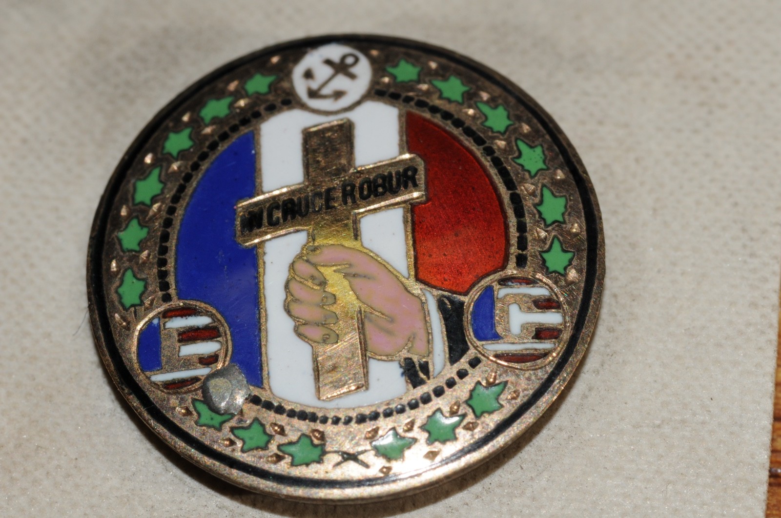 In Chuce ROBUR Fraternal Organization Lapel Pin Gold Filled 1897 Historical ***