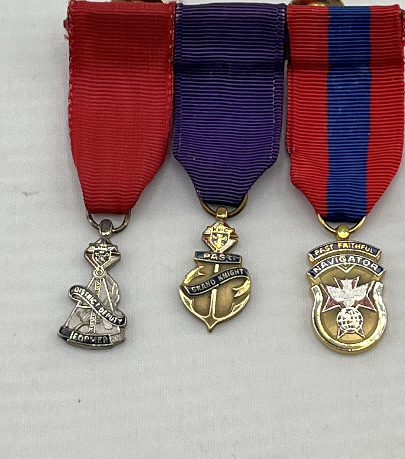 Rare Vintage Knights Of Columbus Miniature Officer Jewels, and original box.