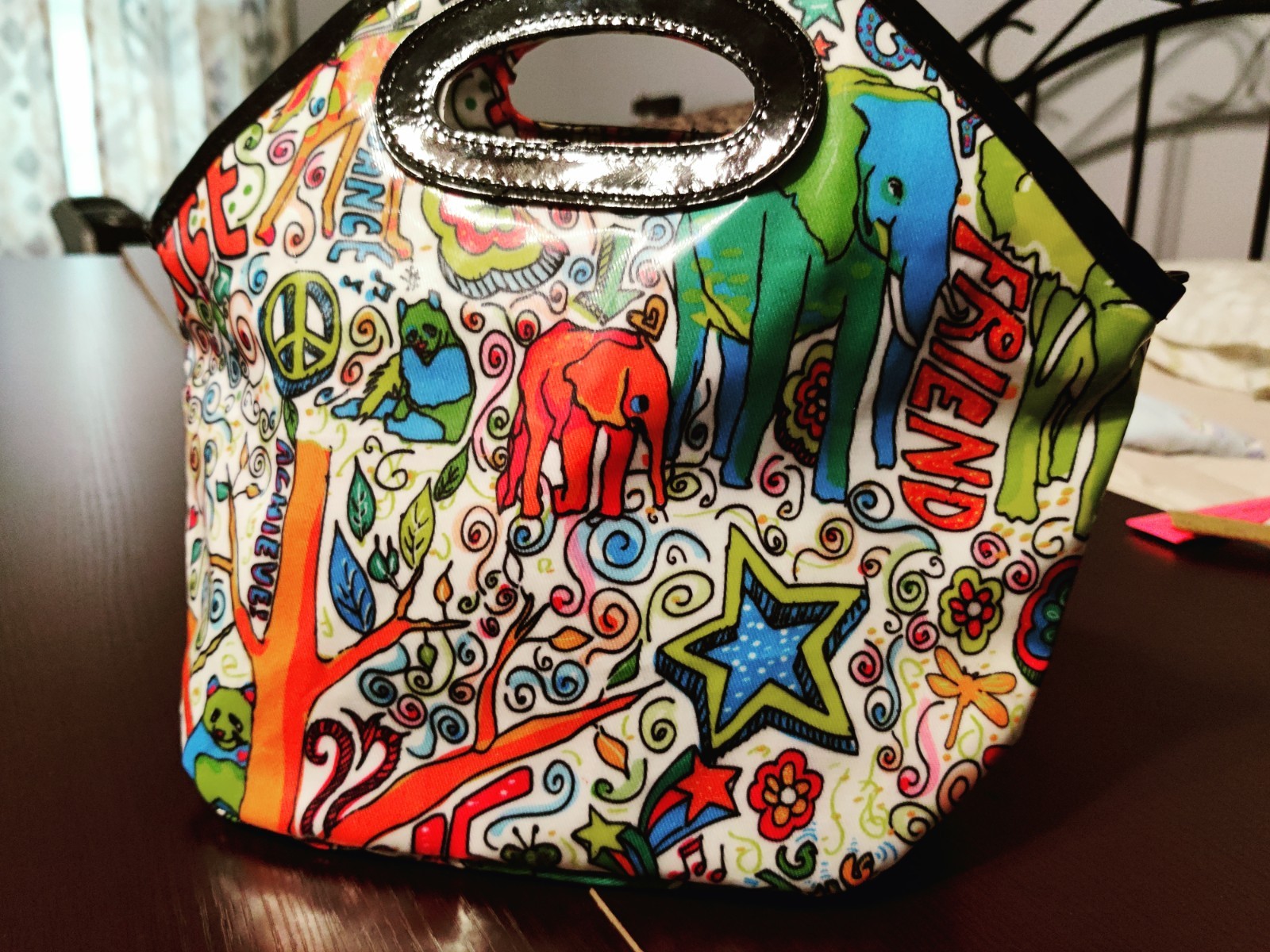 Little Brownie Bakers Graffiti Doodle Lunch Tote Bag Girl Sct, whimsical hippie