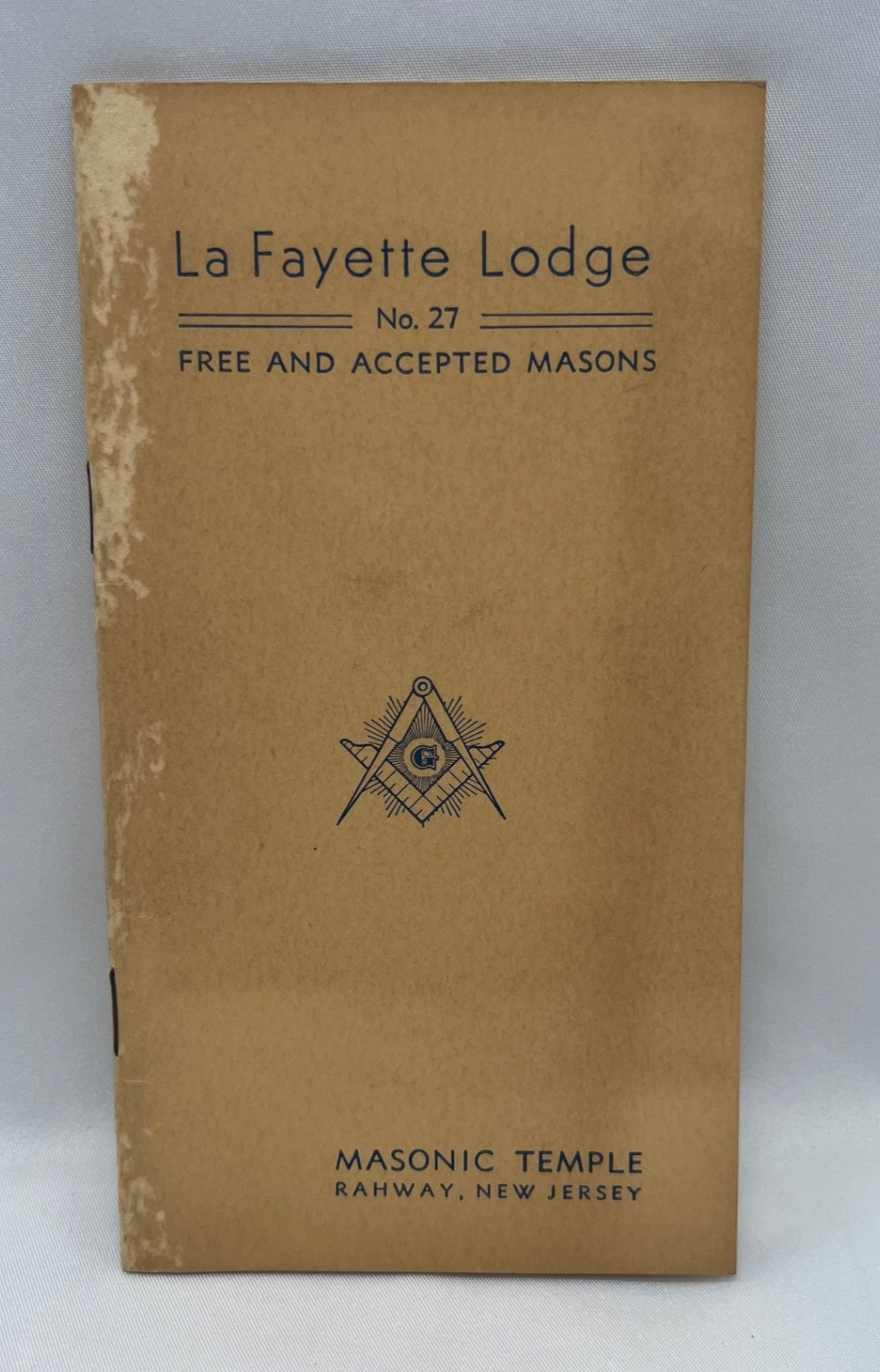 Vintage c1949 Masonic Temple Rahway New Jersey Member Small Booklet Pamphlet
