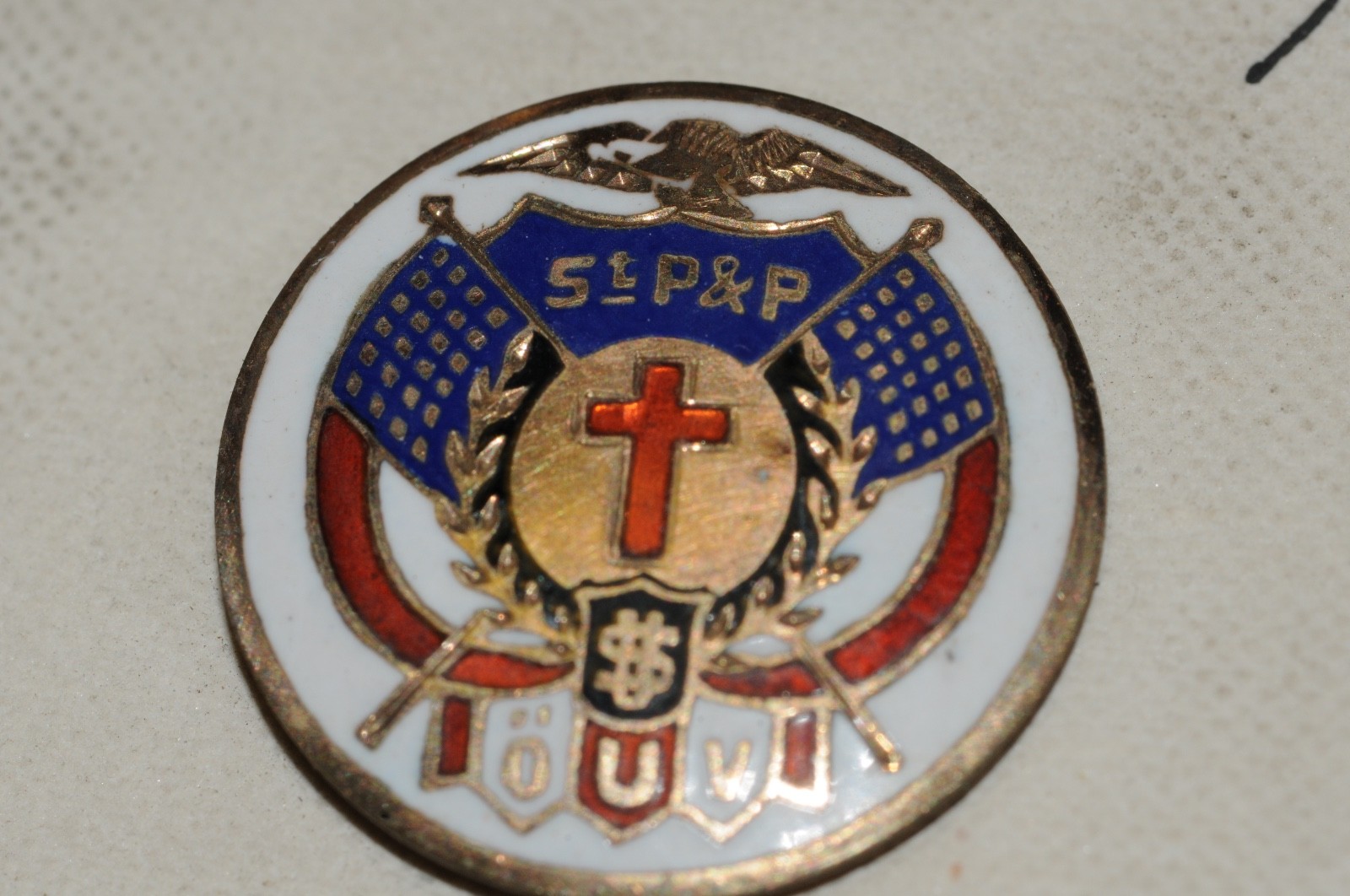 St. P&P OUV Fraternal Organization Lapel Pin Gold Filled 1897 NOS *******
