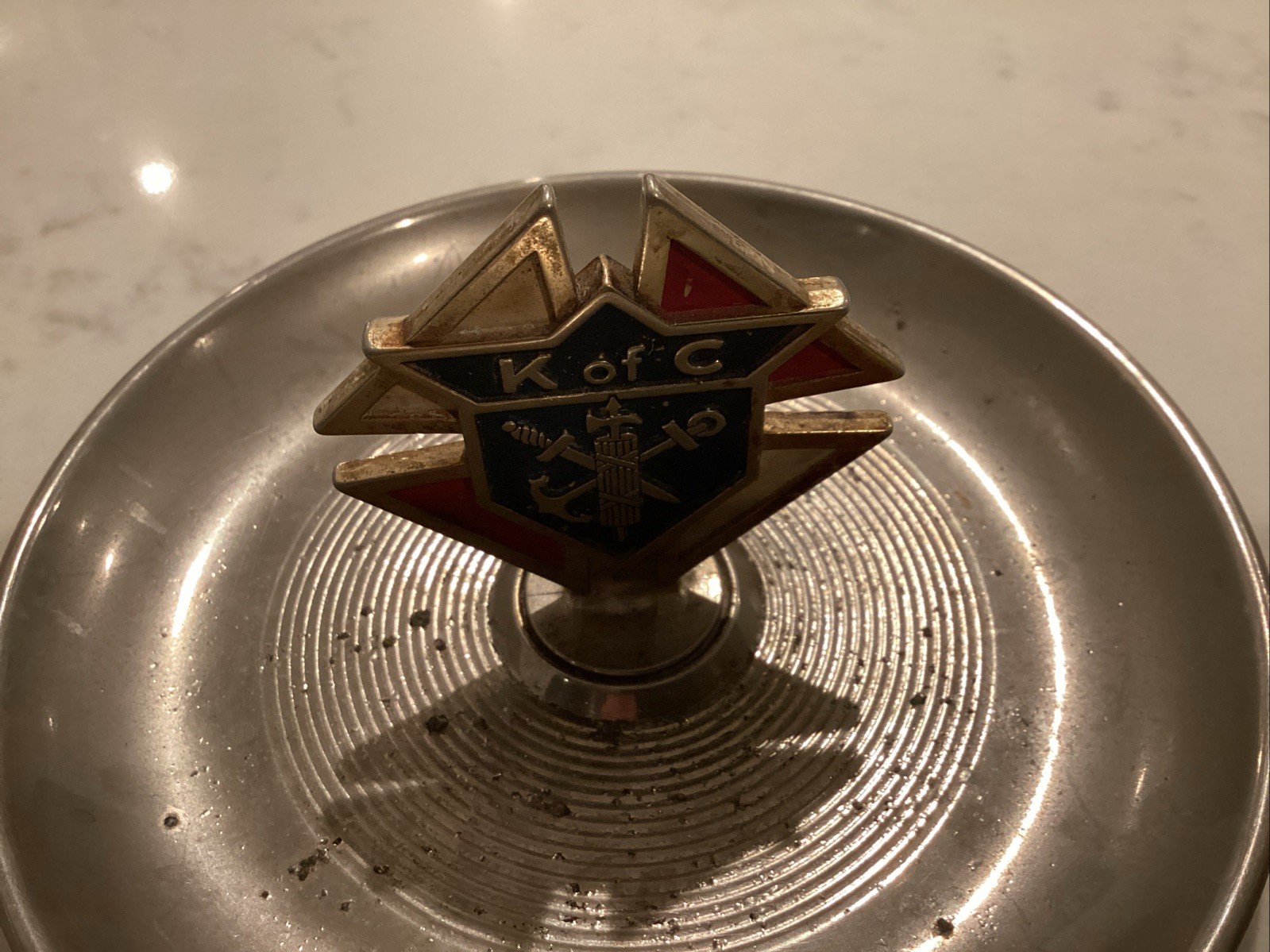 Vintage Knights of Columbus Ashtray K of C Cigarette Cigar Jewelry Holder Dish