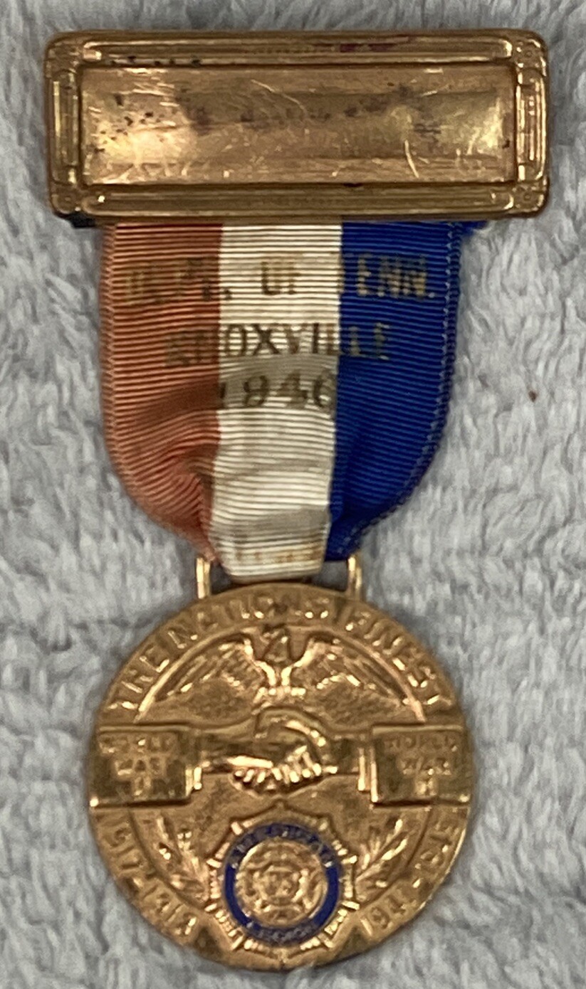 Vintage 1946 American Legion Medal Name Badge Knoxville, TN USA Veteran WWI WWII