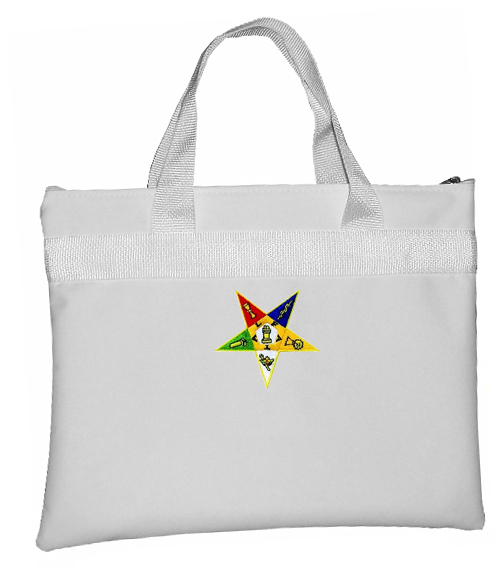 White OES Tote Bag for Order of the Eastern Star – Colorful Classic Cut Out Logo