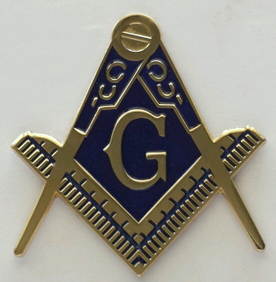 Freemason Masonic cut-out car emblem in gold