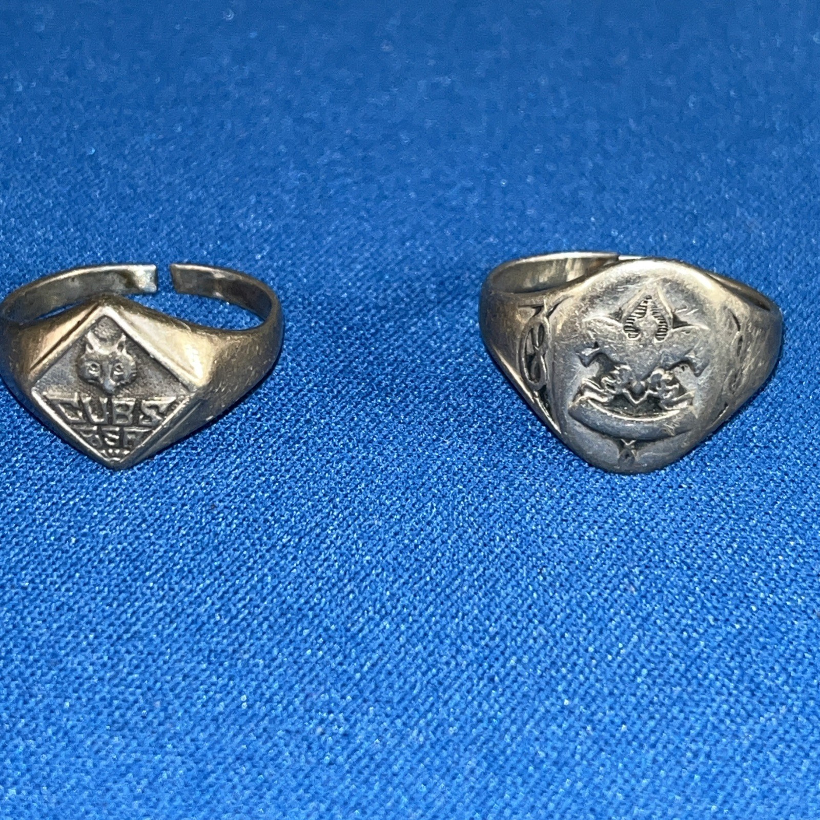 Vintage Boy Scouts Rings, Cubs And Eagle Scout, Sterling Silver Rings