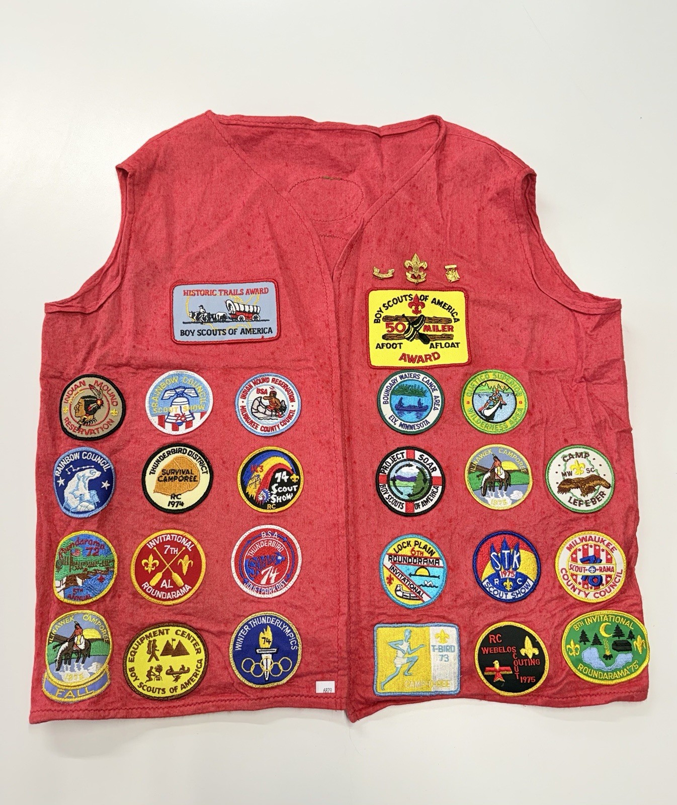 Vintage Boy Scouts BSA Scoutmaster Felt Vest Patches 1970s Illinois Minnesota