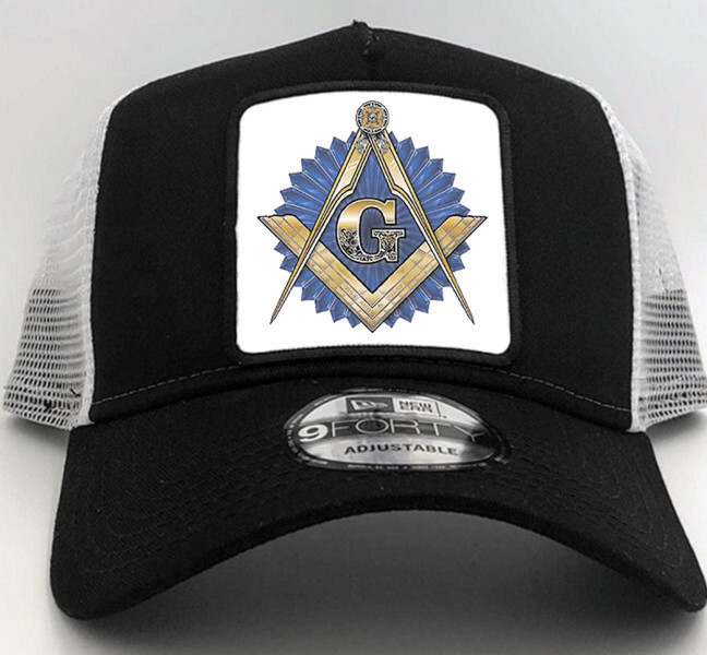Masonic Cap in Black & White (MAS-NECAP-BLK)