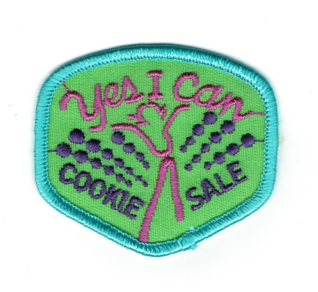 Girl Scouts YES, I Can COOKIE SALE 1993 ’93 Fun Patches Badge Selling Cookies
