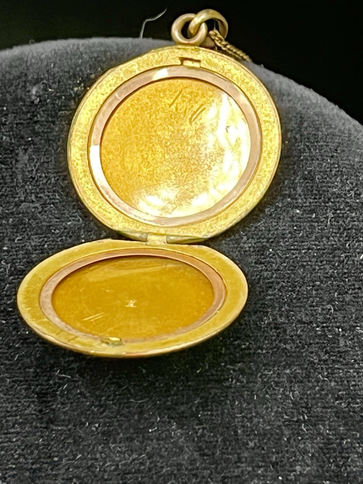 Antique Gold Filled Freemason Round Photo Watch Locket Necklace Monogrammed KMJ