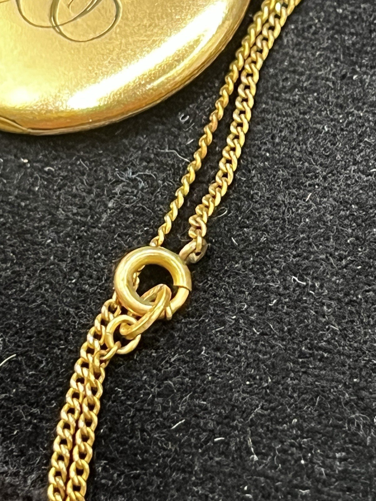 Antique Gold Filled Freemason Round Photo Watch Locket Necklace Monogrammed KMJ